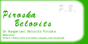 piroska belovits business card